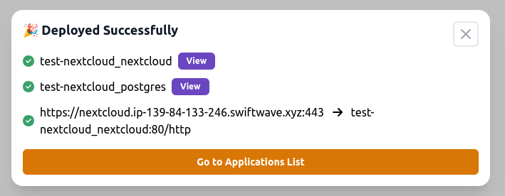NextCloud Installation Success